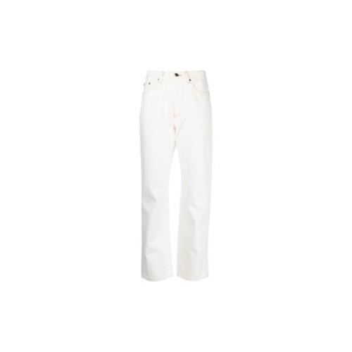 High-waisted flared jeans White