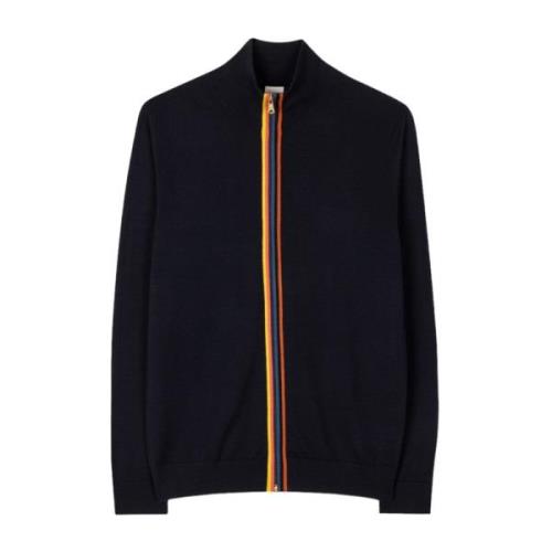 Washable Wool 'Artist Stripe' Cardigan Navy