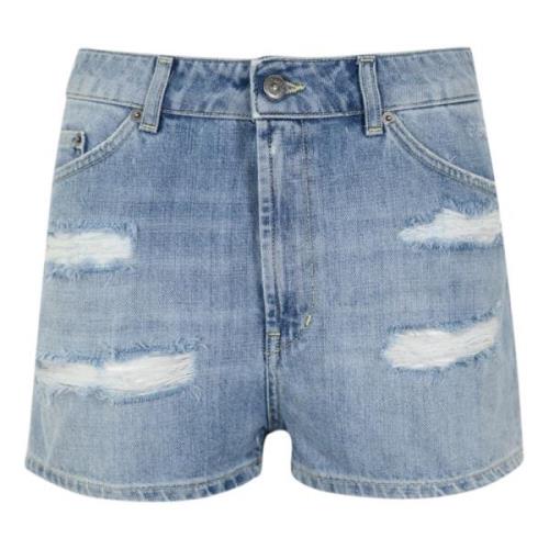 Denim Shorts Lav Talje Løs Pasform