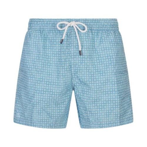 Blå badeshorts med mikromønster