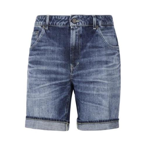 Denim Bomuld Shorts Lynlås Lommer