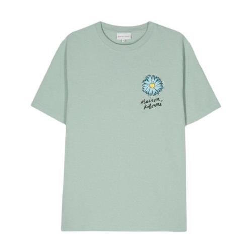 Blomstret Logo Print Crew Neck T-shirt