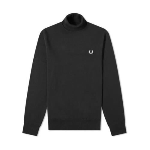 Sort Merinould Rullekrave Pullover