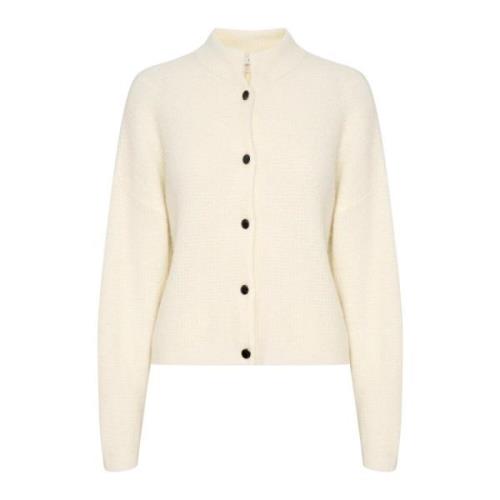 Ivory Kort Cardigan med Knapper