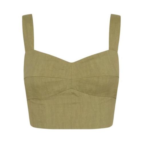 Pistacie Bustier Top med Brede Stropper