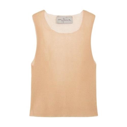 Peach Silk Strik Top Giulia