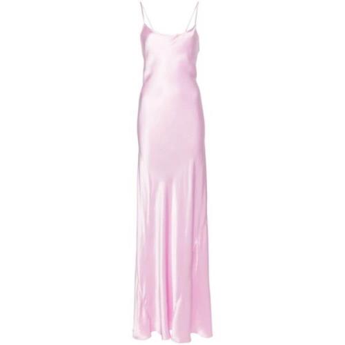 Pink Satin Slip Kjole