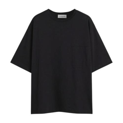 Sort Lomme T-shirt Oversize Bomuld