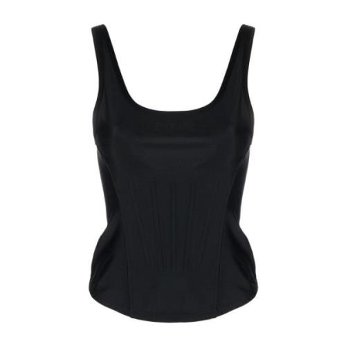 Sort Scoop Neck Ærmeløs Bodice