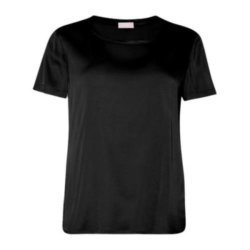 Satin T-shirt med Sideslidser