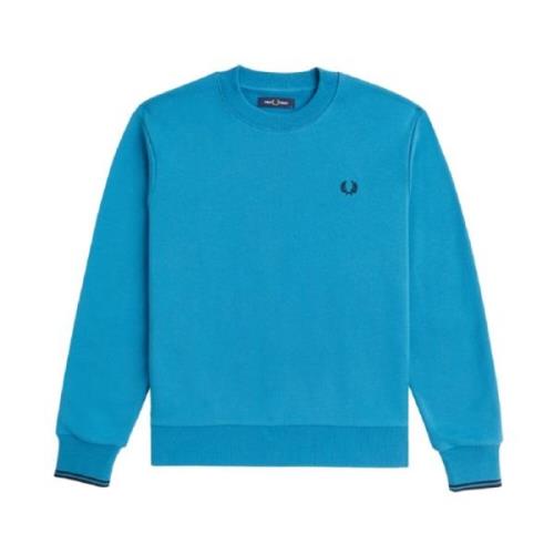 Blå Crew-neck Sweatshirt Bomuldsblanding