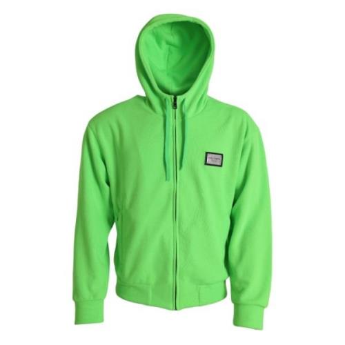 Neon Green Zip Hoodie Sweater