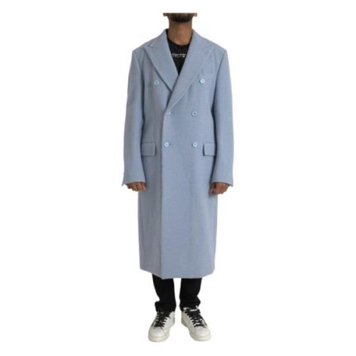 Lysblå Lang Trench Coat Jakke