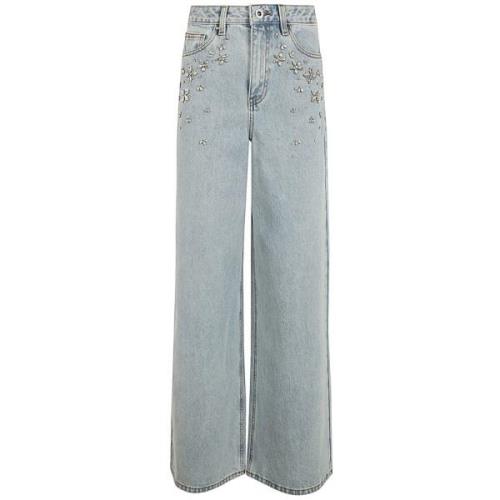 Blå Pyntede Jeans