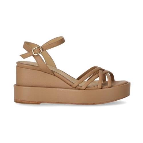 Beige Kile Sandal med Ankelrem