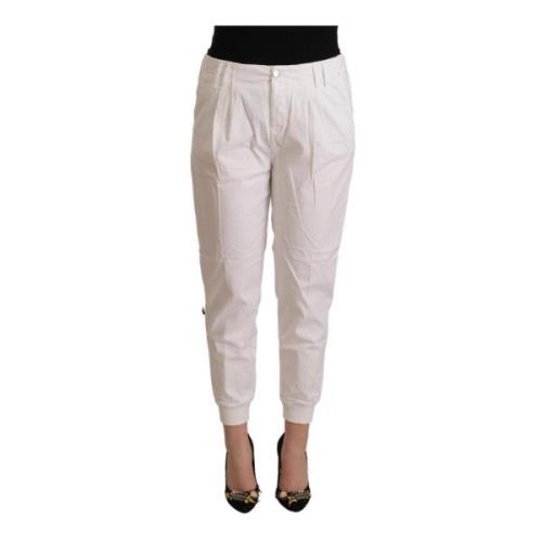 Hvide Tapered Cropped Bukser