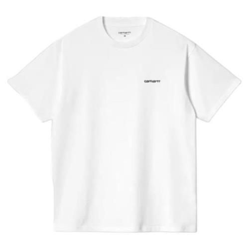 Script Broderi T-Shirt Hvid Sort