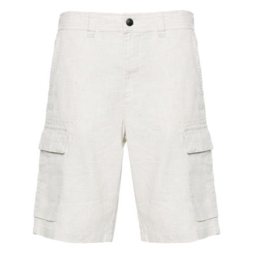 Cargo shorts i blandet linnedstof