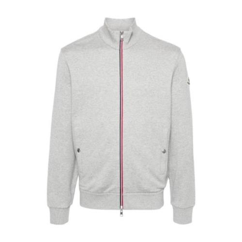 Tricolor Trim Zip-Up Sweatshirt