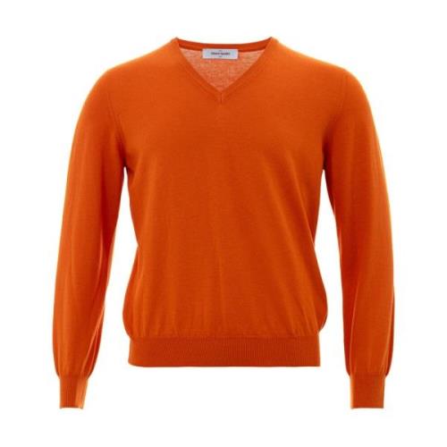 Orange V-Neck Bomuld Top