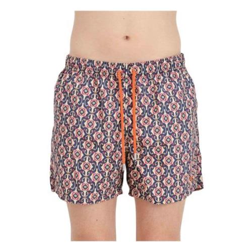 Blå Beachwear Shorts med Barokdetaljer