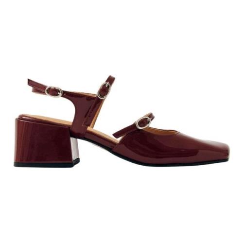 Burgundy Læder Pumps