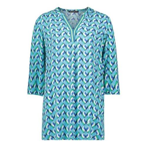 Moderne Print Bluse med Ståkrave