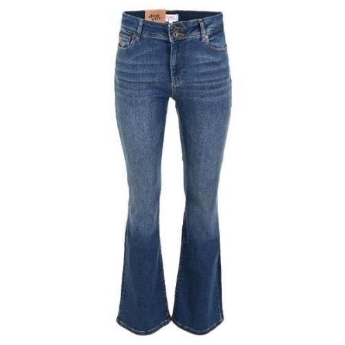 Flare Jeans i Medium Blue Denim