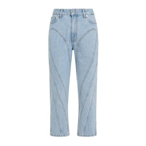 Blå Bomuld Jeans Lige Ben