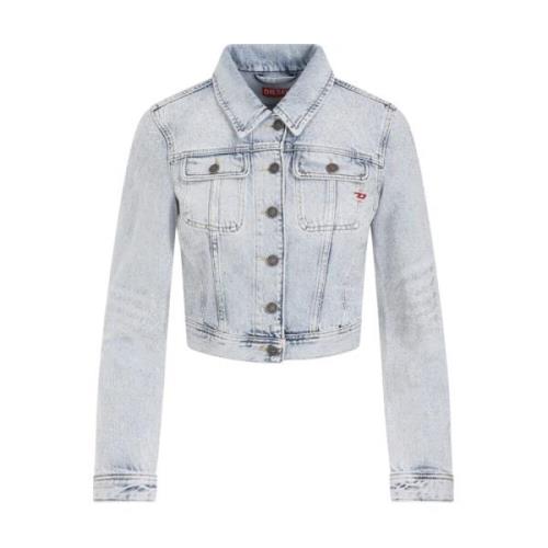 Blå Denim Jakke Klassisk Stil