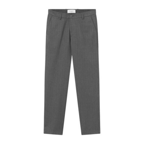 Lysegrå Herringbone Suit Bukser