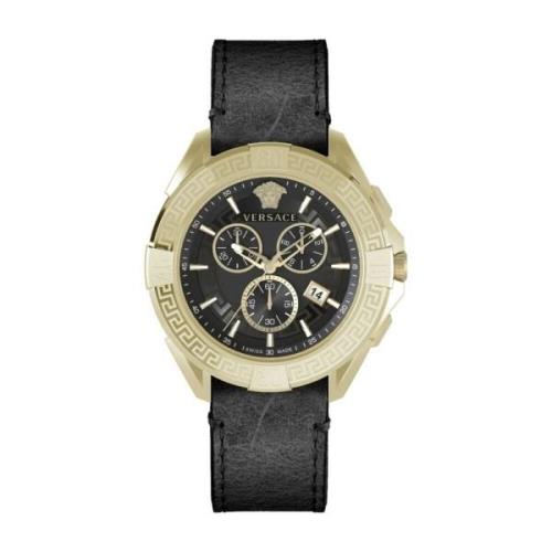 Chrono Sporty Sort Guld Ur