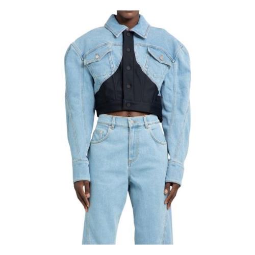 Multifarvet Kort Denim Jakke