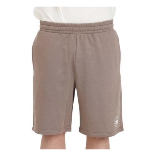 Beige Sports Shorts med Gummi Logo