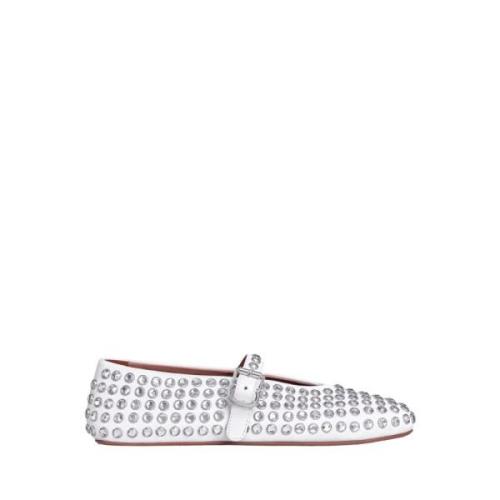 Hvide Rhinestone Ballerina Flats