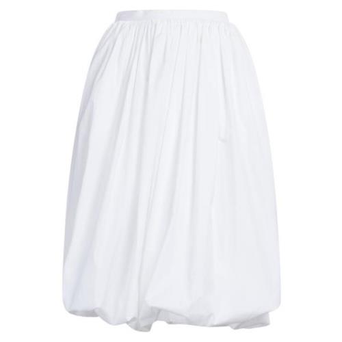 poplin balloon midi skirt