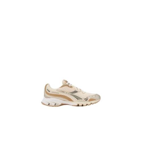 Beige Sneakers med Suede og Pigskin