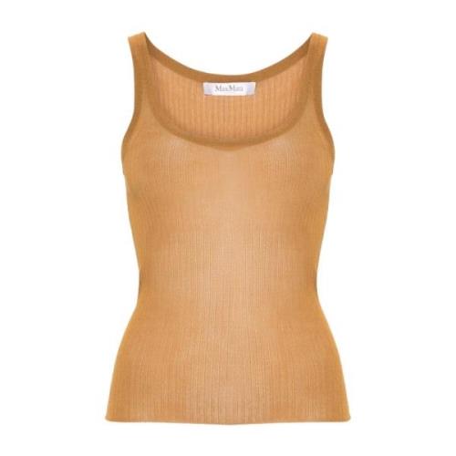 Brun Læder Silke Tank Top