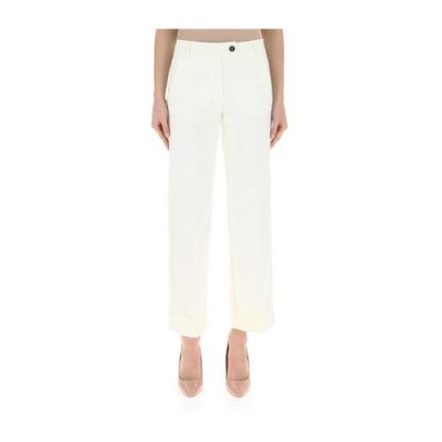 Creme Cropped Palazzo Bukser