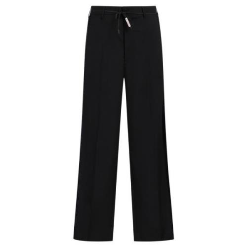 Tropical wool trousers with satin stripes