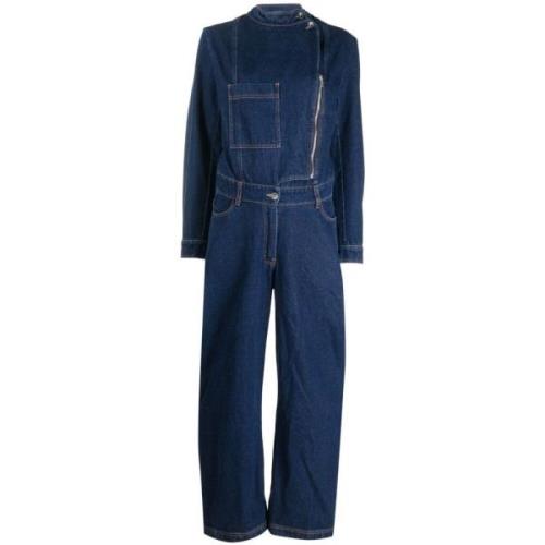 Indigo Jumpsuit med Høj Hals