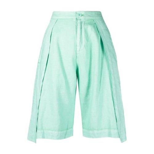 Jade Green Linen Suit Shorts