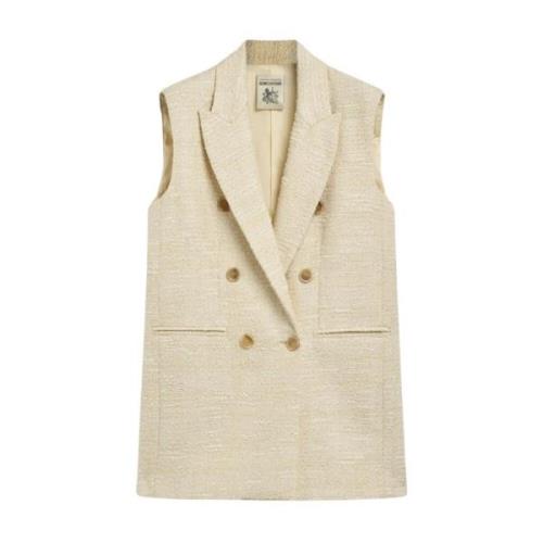 Dobbeltbrystet tweed lurex blazer