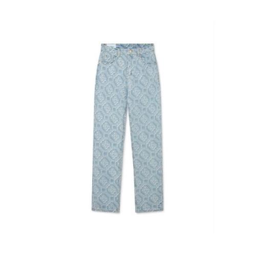 Monogram Jacquard Jeans Blå