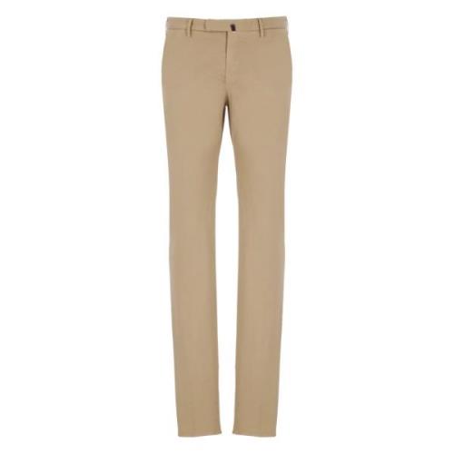 Beige Bomuld Slim Fit Bukser