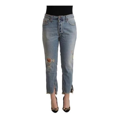 Slidte Mid Waist Cropped Denim Jeans