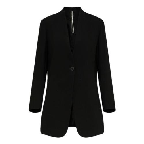 Sort Lang Blazer Jakke