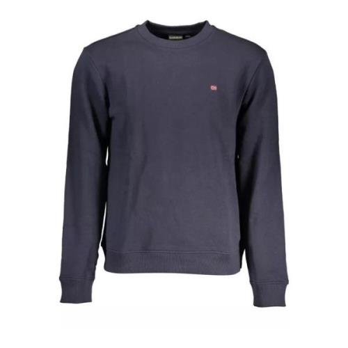 Blå Broderet Logo Crew Neck Sweater