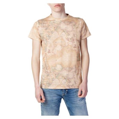 Beige Printet T-shirt med korte ærmer