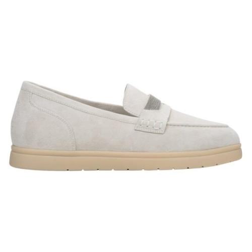 Lyse Beige Velour Moccasins